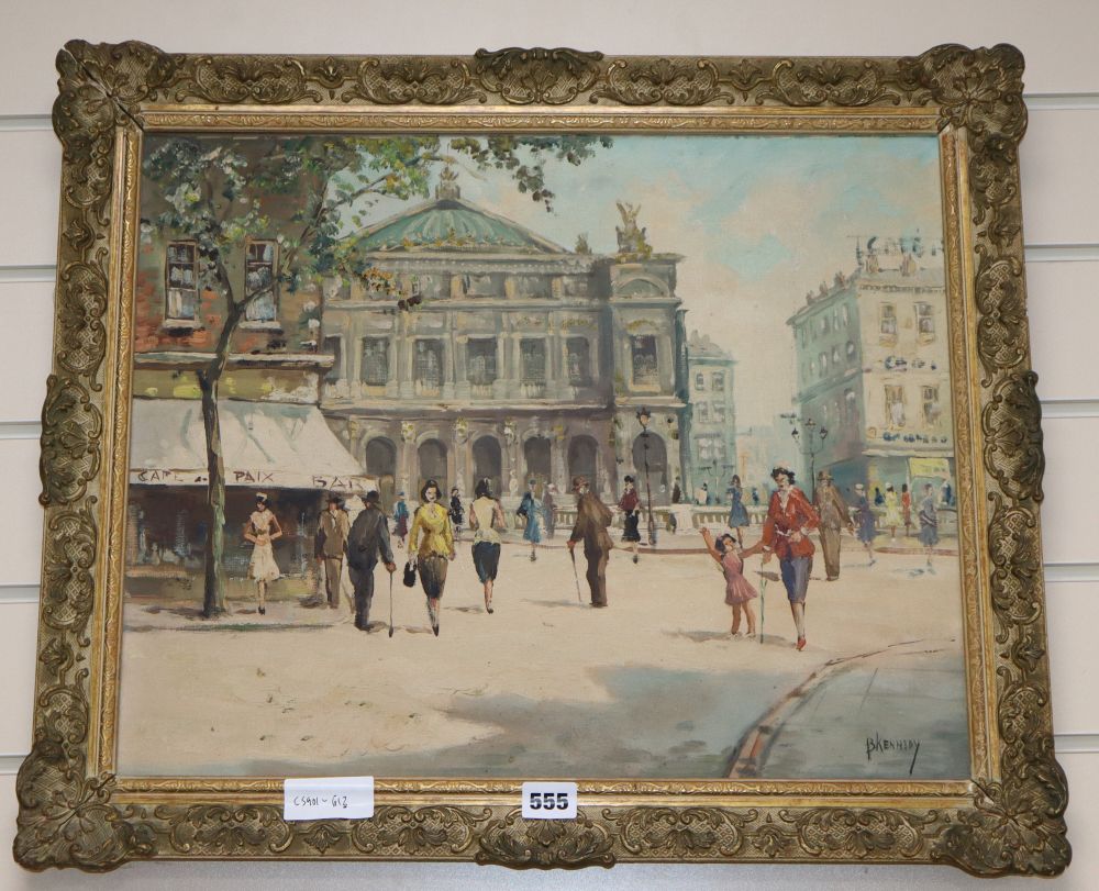 B. Kennedy, oil on canvas, Paris street scene, signed, 39 x 49cm